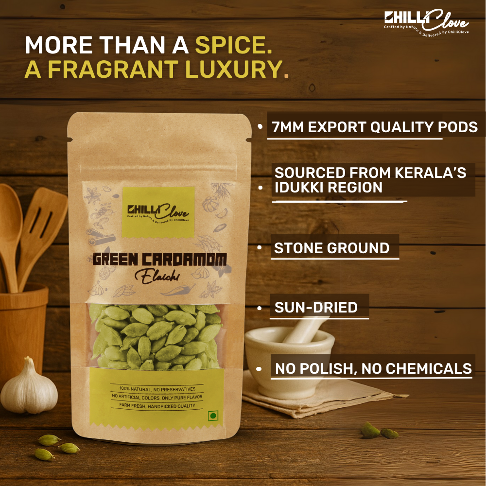 Natural Green Cardamom (Elaichi) – 7mm Premium Export Quality