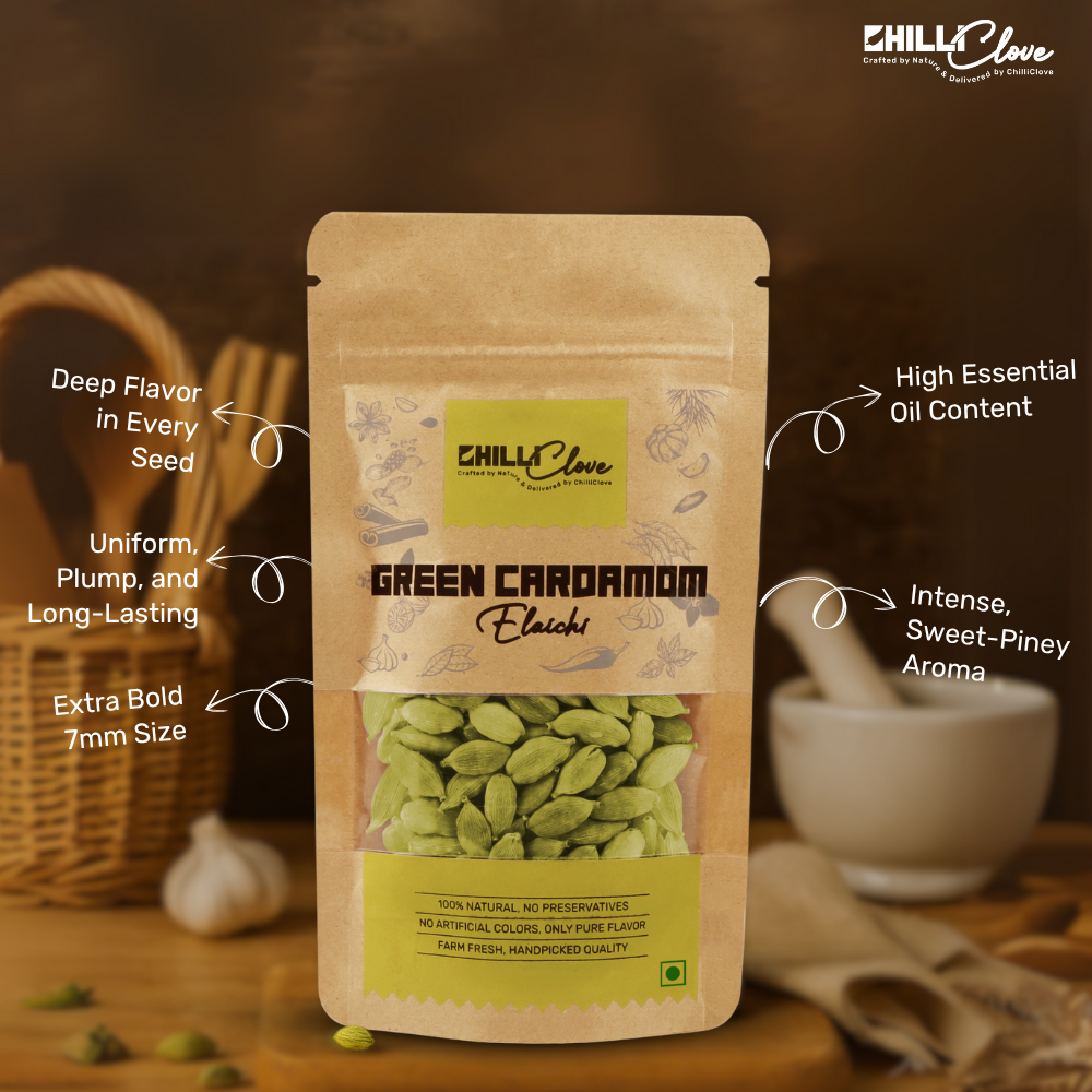 Natural Green Cardamom (Elaichi) – 7mm Premium Export Quality